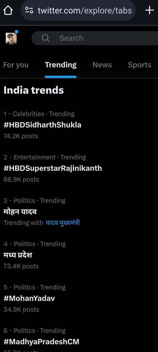 Trending at number 1, just like always. #HBDSidharthShukla