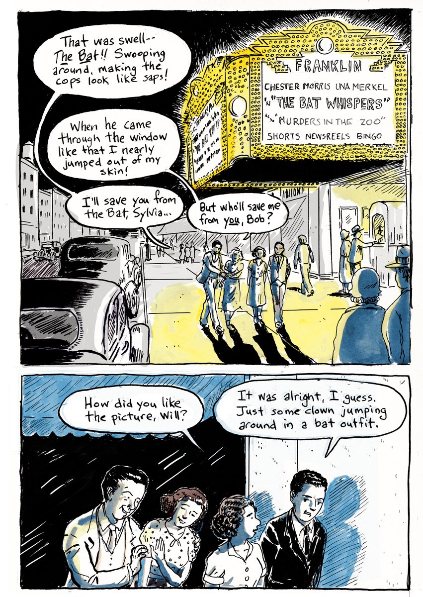 Dan Mazur (@danmazurcomics) on Twitter photo Double-dating with good old Bob Kahn. From Will Eisner: a Graphic Biography, coming in '25 from <a href="/NBMPUB/">NBM Graphic Novels</a> Color experiment: what do you think? Double-dating with good old Bob Kahn. From Will Eisner: a Graphic Biography, coming in '25 from <a href="/NBMPUB/">NBM Graphic Novels</a> Color experiment: what do you think?