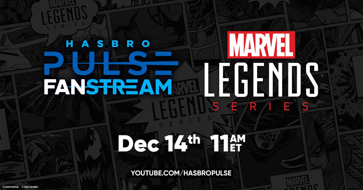 #MarvelLegends fans, assemble! We're closing out the year with one more #Fanstream and what better way to celebrate than with the #Marvel Legends boys! Join the team on Thur, Dec 14 at 11am ET as they take over #HasbroPulse's YT channel with fresh reveals and pre-order info!