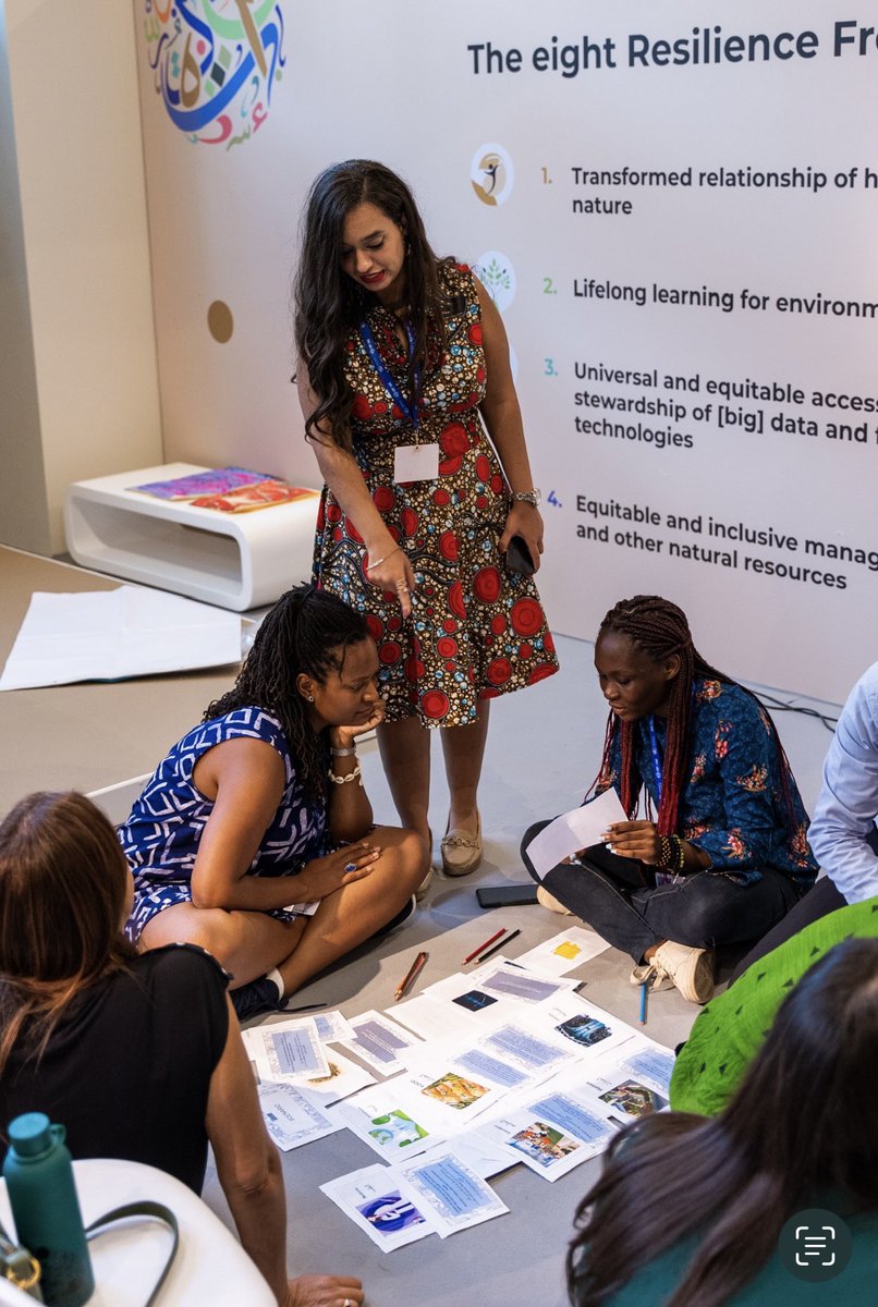 abdelwahab_engy's tweet image. Successful @COP28_UAE side event for our @UNDPAccLabs of @UNDPEgypt , where we conducted capacity building workshop for the youth on value of natural resources using #futuresliteracylab, powered by VR experience, drawing, music &amp;amp; storytelling.