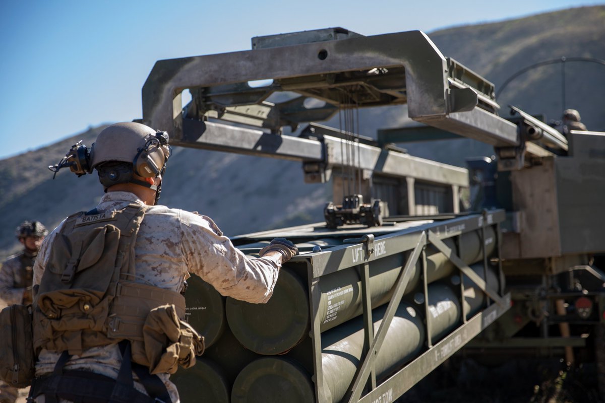 Team Rocket Blasting Off Again U.S. Marines with 11th Marine Regiment, 1st Marine Division, operate a M142 High Mobility Artillery Rocket System during Exercise Steel Knight 23.2 at Marine Corps Base Camp Pendleton, California. 📸 @USMC photos by Cpl. Adeola Adetimehin