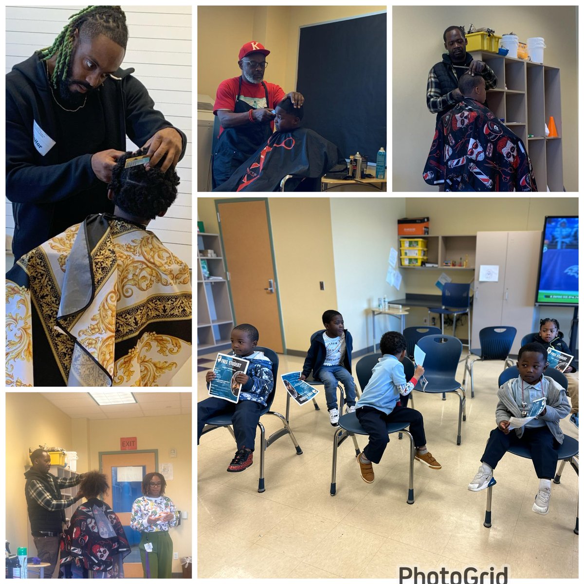 Thank you Houston Area Barbers and <a href="/WrapBigg/">C. WRAPs THOMPSON</a>  for donating time and your services to our <a href="/Thompsonhisd/">Ruby L. Thompson ES</a> scholars.  #lookgoodfeelgood <a href="/brame_manuel/">Erica Brame-Manuel</a> @HISD_Wraparound <a href="/Car_V/">V-CAR</a> @HisdSouth <a href="/HoustonISD/">Houston ISD</a>