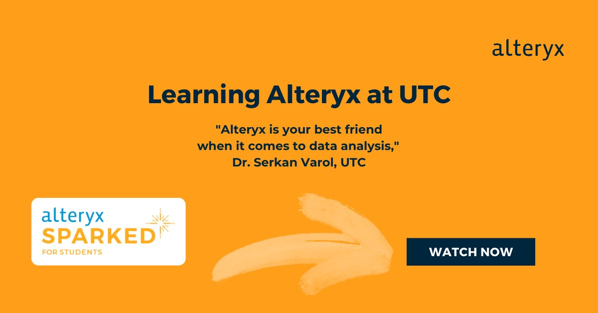 alteryx's tweet image. &quot;Alteryx is your best friend when it comes to data analysis.&quot; Dr. Serkan Varol tells why he teaches Alteryx at @UTChattanooga. 

Watch this video to see how his students are benefiting: ow.ly/ic1U50QfOpO

 #AlteryxSparkED #EdTech