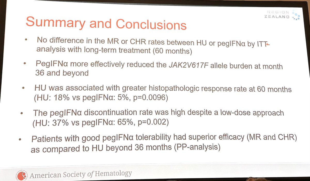 doctorpemm's tweet photo. #ASH23 | #MPNSM oral session Talk #2 Dr Trine Knudsen presenting final analysis of the #Daliah Trial. Randomized ph3 #IFN vs HU in patients with MPN | @KuykendallMd @mpdrc @MPN_RF @MPN_Hub @harrisoncn1 @jjkiladjian @RaajitRampal @Anand_88_Patel https://t.co/Svu4Kfk0s5