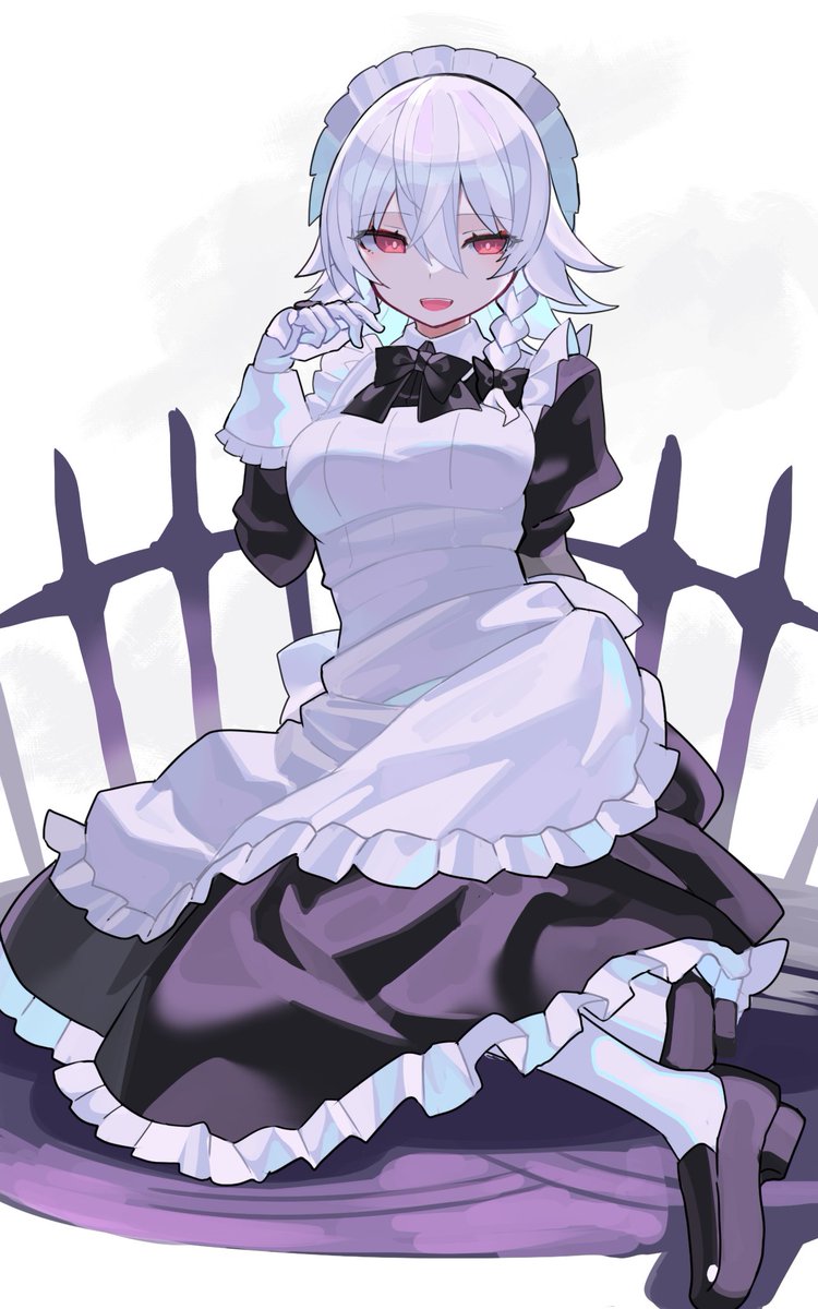 izayoi sakuya 1girl solo maid headdress apron maid gloves white gloves  illustration images