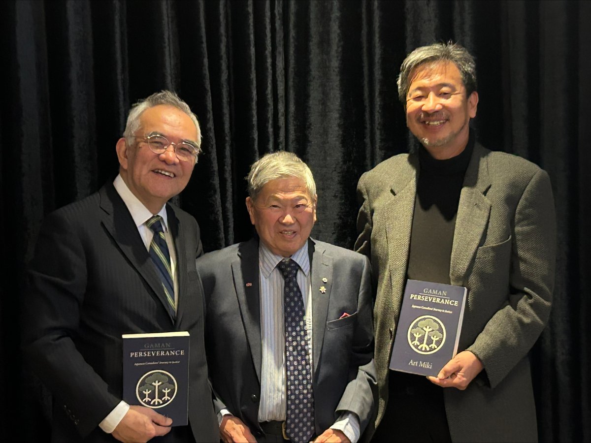 CGJCalgary's tweet image. On December 10th, #InternationalHumanRightsDay , the @CGJCalgary partnered with @CMHR_News and @WpgJCAM to honour Dr. Art Miki on the launch of his memoir “Gaman-Perseverance: Japanese Canadians’ Journey to Justice”.