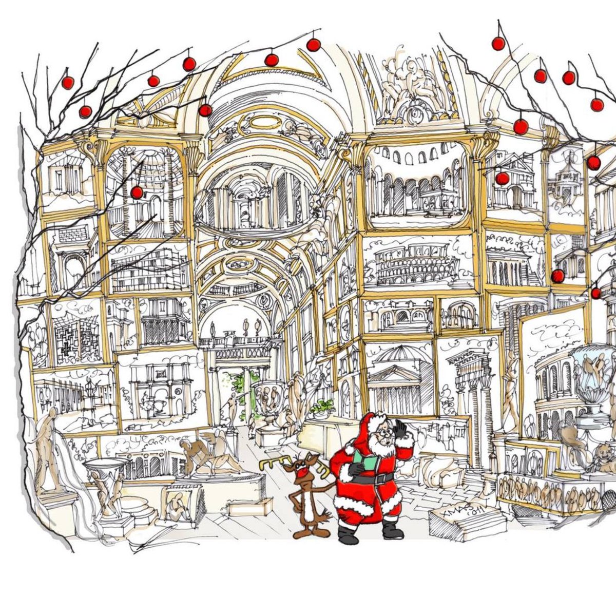 I thought I would share a few of my older Xmas cards...this one is from 2011. It was time for Santa to consolidate his property portfolio...I hope you enjoy! #drawingoftheday #Christmas2023