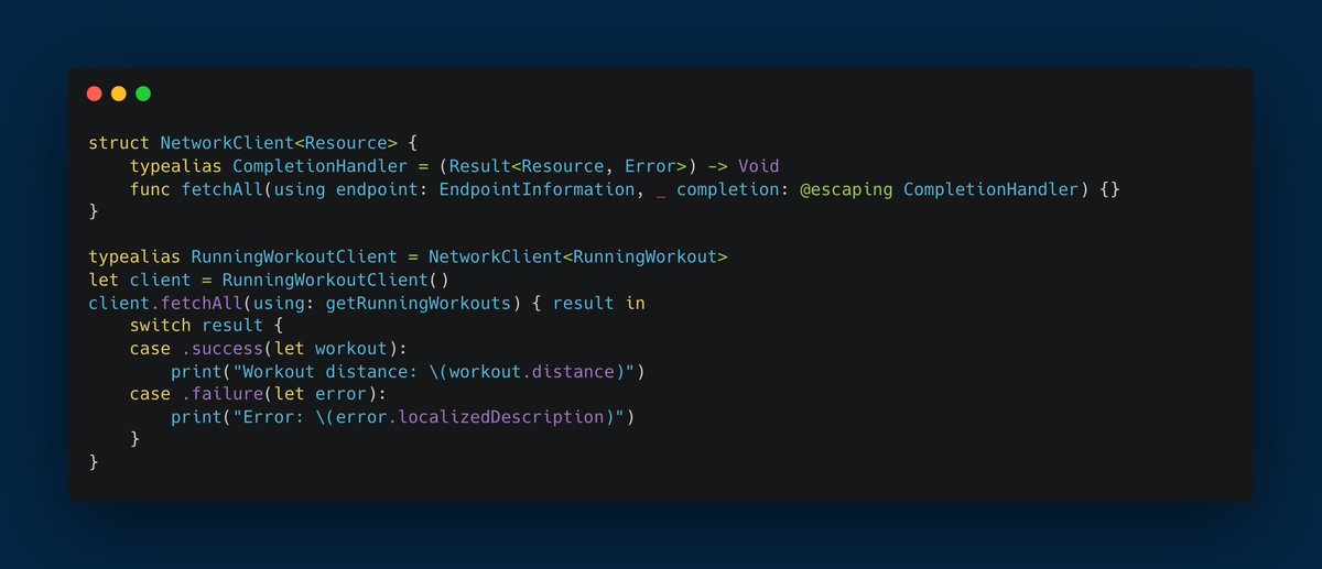brunolorenzop's tweet image. Combine the usage of typealias with the power of generics to make cleaner code

#swiftlang #iosprogramming