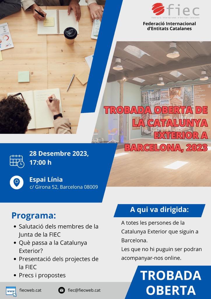 28 de desembre, trobada oberta de la @FIEC1 #catalunyaexterior