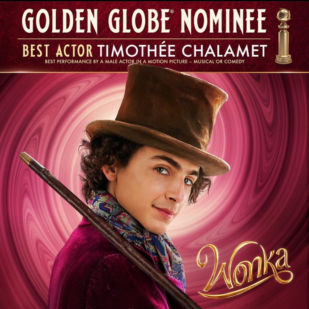 Congratulations to @RealChalamet on his Golden Globe Nomination for #Wonka