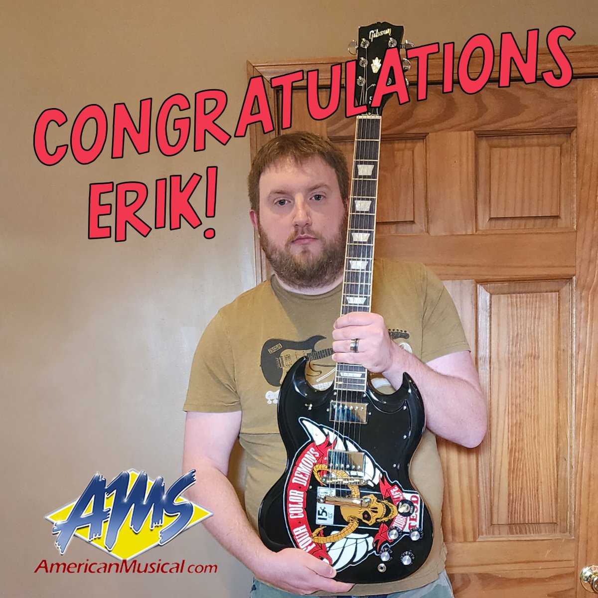 Congratulations to Erik, the winner of the 4CD guitar from American Musical Supply!