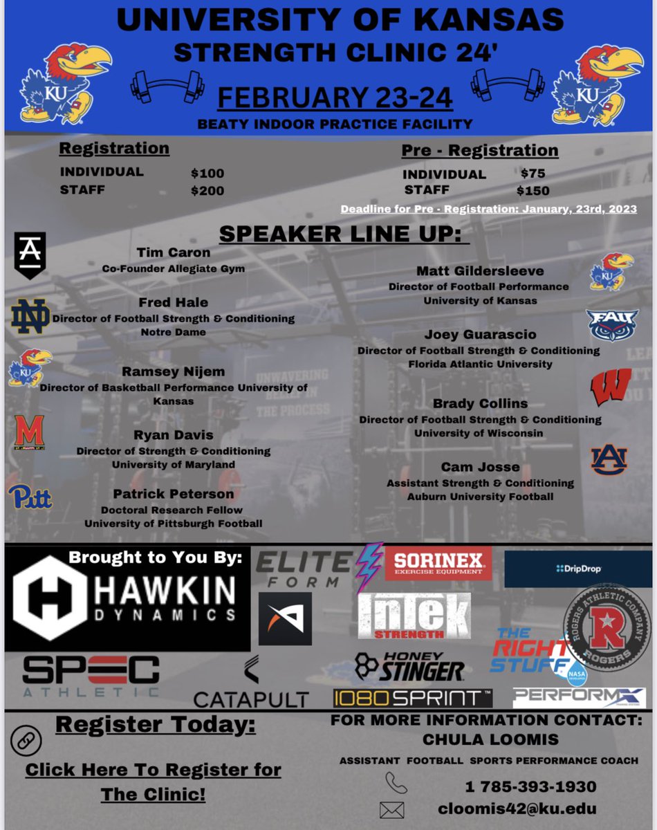 First look our clinic speaker line up!! You aren’t going to want to miss this one…

Sign up on the link below