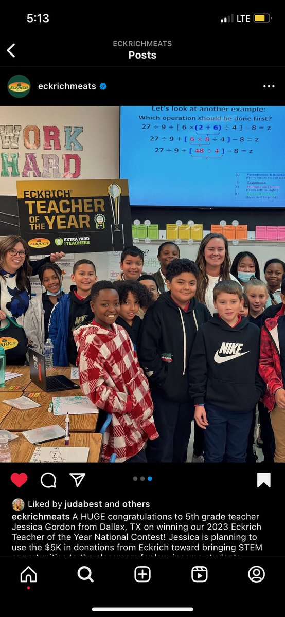 Congratulations to our awesome 5th grade teacher, @msgordons4 @ClubHill_Cougar for being named Eckrich’s Teacher of the Year! Watch for her appearance at the 2024 Football Championship in Houston on Jan. 8th! Thank you @EckrichMeats!