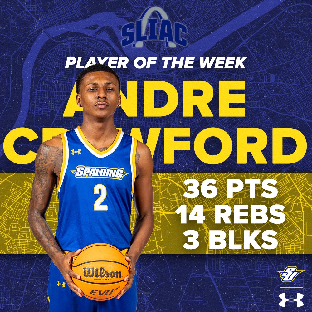 HONORS | Andre Crawford wins SLIAC Player of the Week!

📝tinyurl.com/2fsd6pyc

#SU502 | #DIII50
