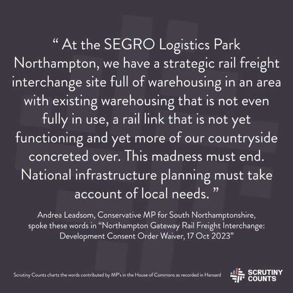 #ResponsibleSEGRO says Northampton rail freight development is successful. Not what @andrealeadsom says. We believe Radlett/ #StAlbans logistics park will be the same. Rail element unlikely to be used, no direct motorway access. #sustainable or #greenwashing ❓
@michaelgove