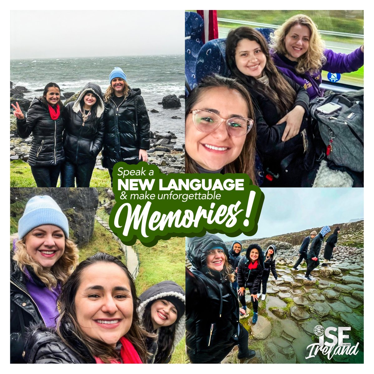 LearnEnglish_IE's tweet image. 🚌🚶‍♂️Belfast/Dunluce Castle and The Giant&apos;s Causeway all in one day! 🏰🌊✨  Thanks so much for coming, guys! See you next time. 
🍀🌟 #ISE #Ireland #Belfast #DunluceCastle #GiantsCauseway