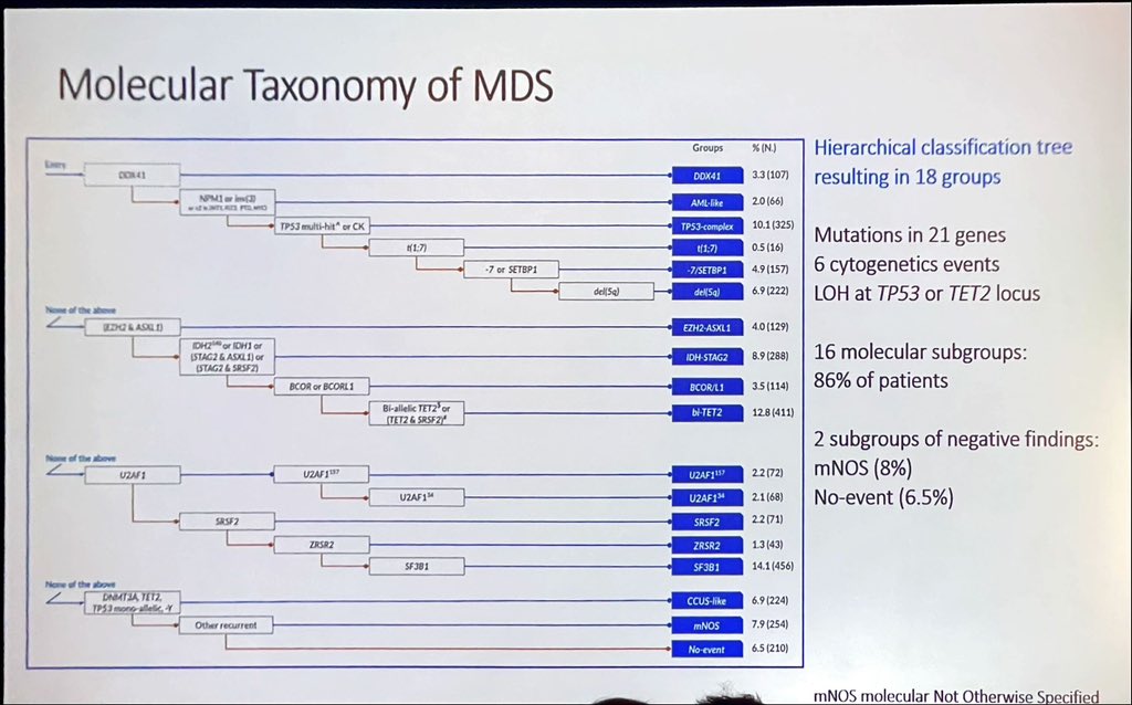 So you’ve heard of bi-TP53 MDS but did you know about biallelic loss of TET2? Blown away by the powerhouse that is @Elsa2Bernard + @PapaemmanuilLab and team…. Defining 18 genetic subgroup of #MDSsm Making my job just a little bit harder 😨 But WOW!!! #ASH23 #hemepath