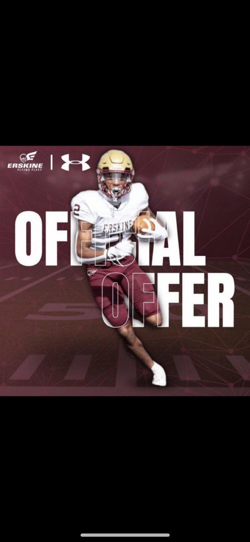 Hayden Williams (@haydentw8) on Twitter photo After talking with coach <a href="/coachbjeffcoat/">Bryce Jeffcoat</a> for the past few weeks I am blessed to have received my first offer from Erskine University! Thank you to all the coaches and family who have supported during this journey, and thank you to the coaches <a href="/FleetFB/">Erskine Football</a> for the opportunity! After talking with coach <a href="/coachbjeffcoat/">Bryce Jeffcoat</a> for the past few weeks I am blessed to have received my first offer from Erskine University! Thank you to all the coaches and family who have supported during this journey, and thank you to the coaches <a href="/FleetFB/">Erskine Football</a> for the opportunity!
