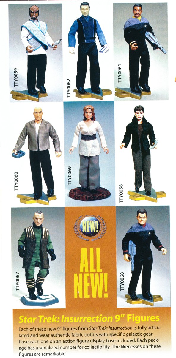 Released 25 years ago today, STAR TREK: INSURRECTION generated both 9' and 12' action figures from Playmates Toys #StarTrek #startrekTNG #AllStarTrek #StarTrekInsurrection #StarTrekFilm #StarTrekMovie