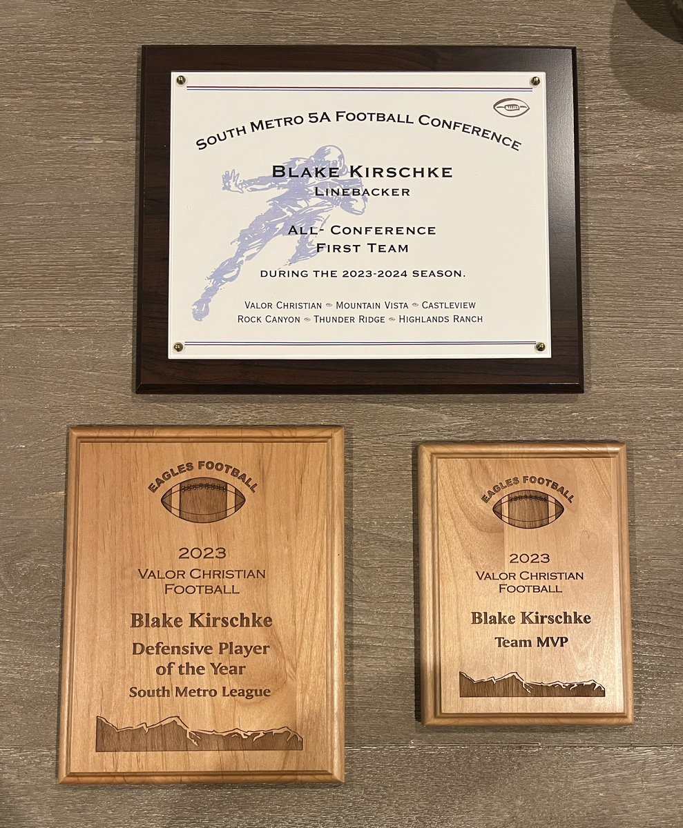 Thankful to have received All Conferences defensive player of the year, 1st team all conference, and team MVP @GoValorFootball @ValorAthletics @zachwilsonvalor @KirschkeTravis @KirschkeGabe @CoachMcGat