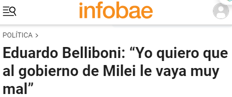 Me parece que no entendiste <a href="/EBelliboni/">eduardo belliboni</a> , si te metes con el presidente <a href="/JMilei/">Javier Milei</a>  te metes con la democracia, con el 55,9% de los ciudadanos del país que estamos con él y yo soy el primero. 

Acepta las reglas y principalmente las electorales. Perdiste.