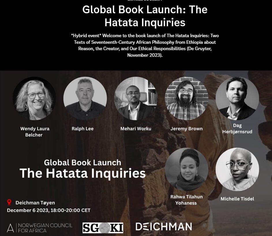 News: Follow link for the YouTube recording of Book Launch #AfricanStudies #AfricanaPhilosophy 1st  English translation (outside of Ethiopia) of the two #Hatata (Inquiry) texts of 1668 (by Zara Yacob) and c. 1693 (by Walda Heywat) #HatataInquiries #Hatätas