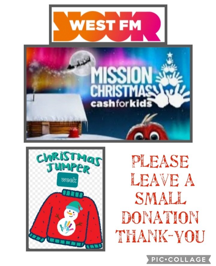 Christmas Jumper Week (11th-15th Dec) any donations going to West FM Mission Christmas 🥰
<a href="/WestFM/">West</a> Mission Christmas