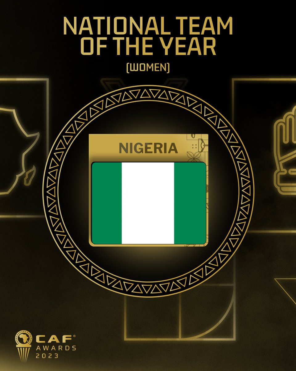 A night to savour for Nigeria in Marrakech: three individual Awards; one Team Award! 

Victor Osimhen- Men's Player of the Year
Asisat Oshoala- Women's Player of the Year
Chiamaka Nnadozie- Women's Goalkeeper of the Year
Super Falcons-  Women's Team of the Year

Naija🇳🇬🇳🇬 topped