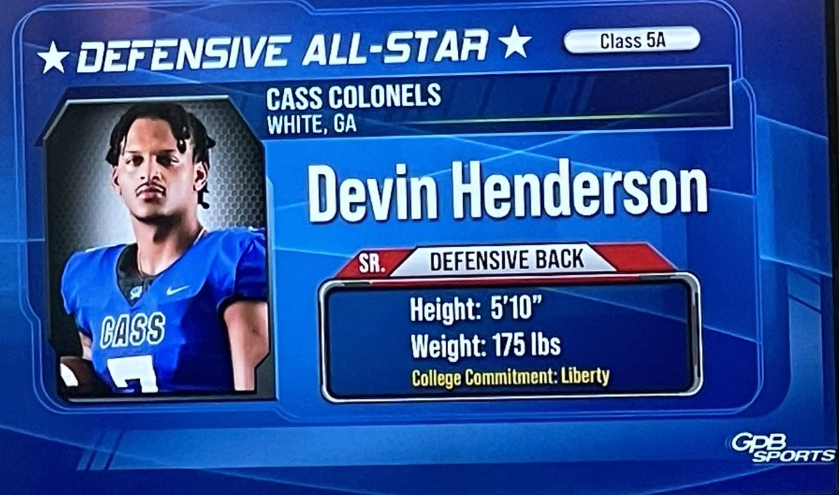 Congrats @DevinHendersxn! 1st team GPB DB across all classifications.