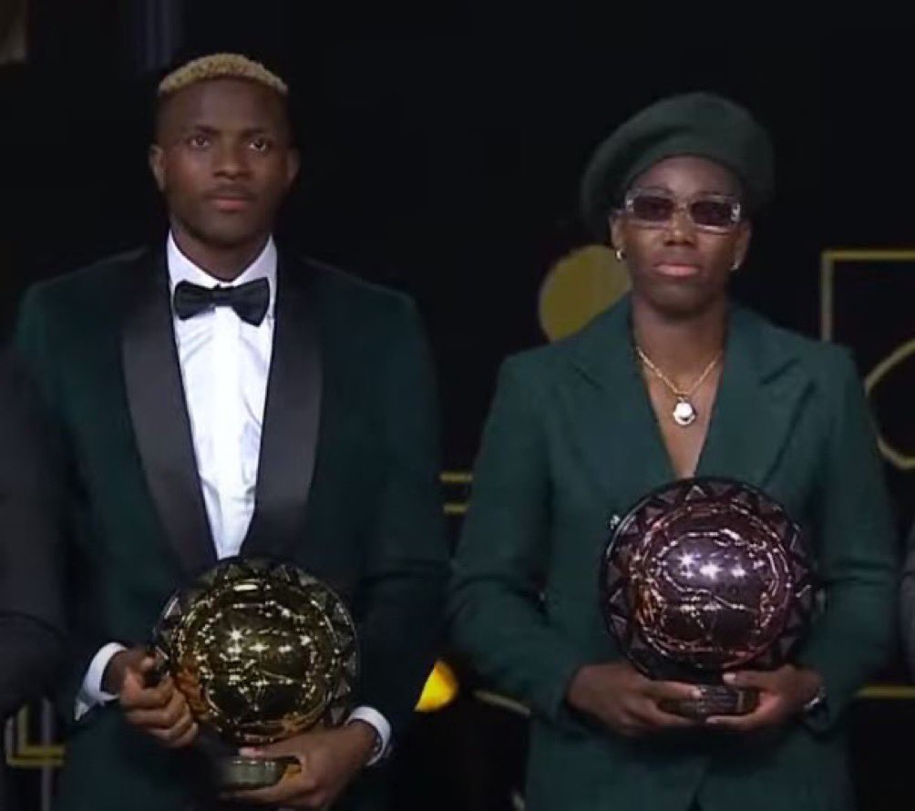 V (@topeatiba) on Twitter photo This is huge! Congratulations <a href="/victorosimhen9/">Victor Osimhen</a> & <a href="/AsisatOshoala/">ASISAT M.O.N</a> on this great feat. Thanks for making 🇳🇬 proud. Congratulations Nigeria🍾 #CAFAwards2023 This is huge! Congratulations <a href="/victorosimhen9/">Victor Osimhen</a> & <a href="/AsisatOshoala/">ASISAT M.O.N</a> on this great feat. Thanks for making 🇳🇬 proud. Congratulations Nigeria🍾 #CAFAwards2023