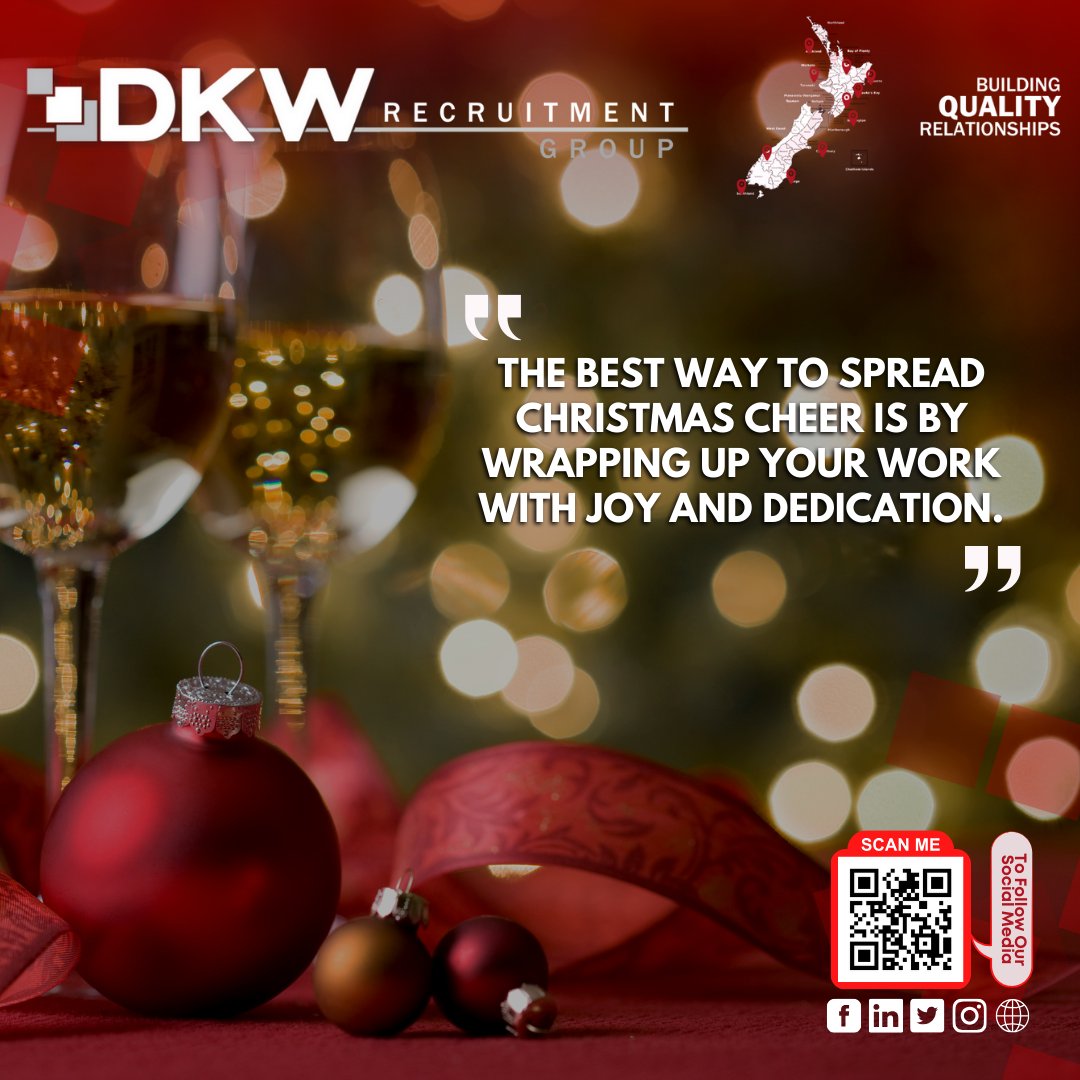 Unwrap the spirit of Christmas in every task you do! 🎄✨
Scan our QR code to be updated with the latest happening!👷‍♂️👷‍♀️📢

#SpreadChristmasCheer #WorkWithJoy #HolidayJobs #DKWRecruitmentGroup #JobRecruiter