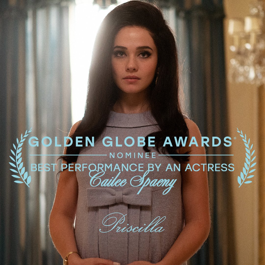 Congratulations to #PriscillaMovie star Cailee Spaeny on her #GoldenGlobes nomination for BEST ACTRESS ❣️