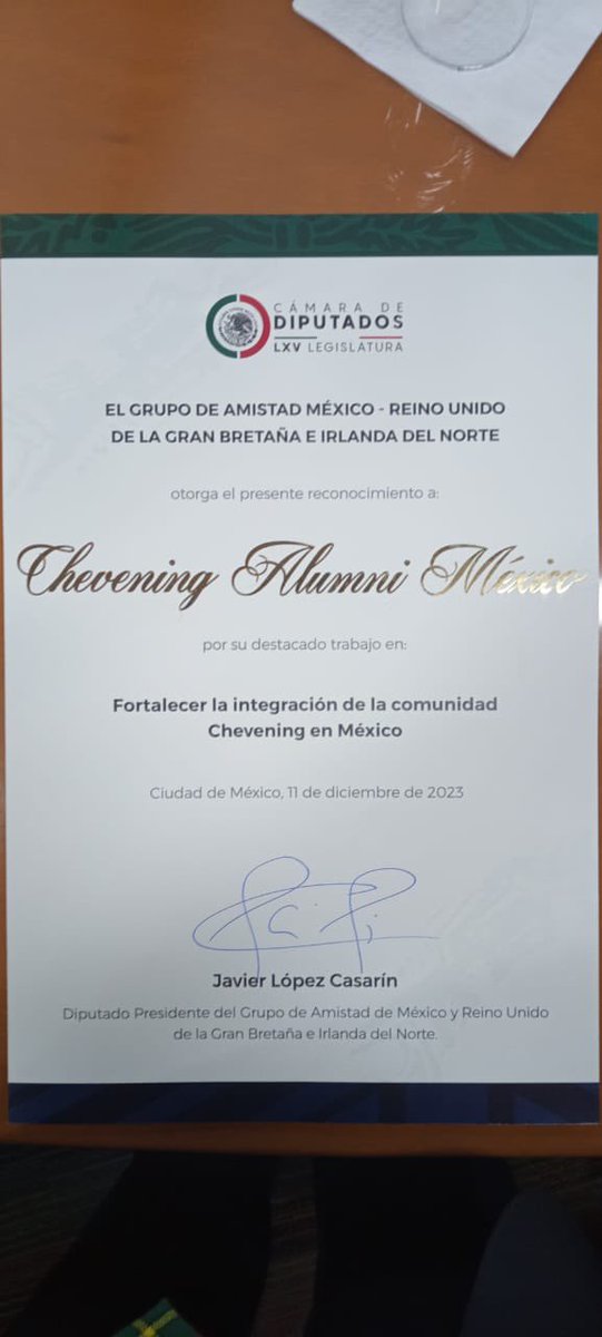 Foro de diálogo México - Reino Unido 
Bicentenario de las relaciones diplomáticas. 
Grupo de amistad México - Reino Unido de la Gran Bretaña e Irlanda del Norte

#Chevening40
#Bicentenario 🇲🇽🤝🇬🇧
#200años
#EntendimientoBicentenario

<a href="/UKinMexico/">UK in Mexico🇬🇧🇲🇽</a>