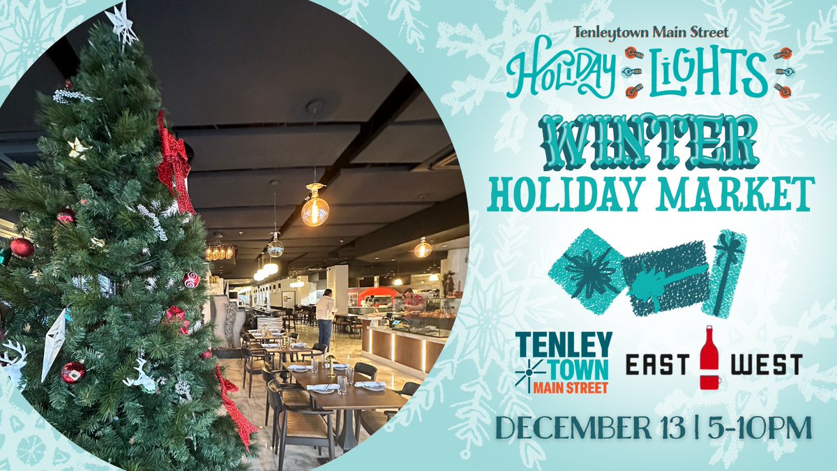 Only 2 days to go until the Tenleytown Winter Holiday Market on Wed 12/13 from 5-10PM at East West Cafe (4619 41st St NW). Shop 20 local vendors while you enjoy snacks, a DJ, a kids' craft corner, and a showing of Elf. See you there!