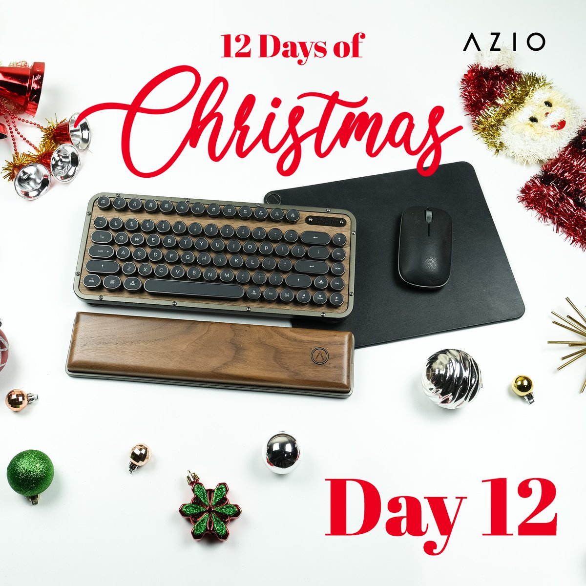 It's our last day! Join our 12 Days of Christmas giveaway on our Instagram starting today! #azio #keyboard #mouse #design #tech #holiday #christmas #december #family #happyholidays #sale #gift #present #shop #promo #promotion #giveaway #free #win #sweepstakes #wireless #merry