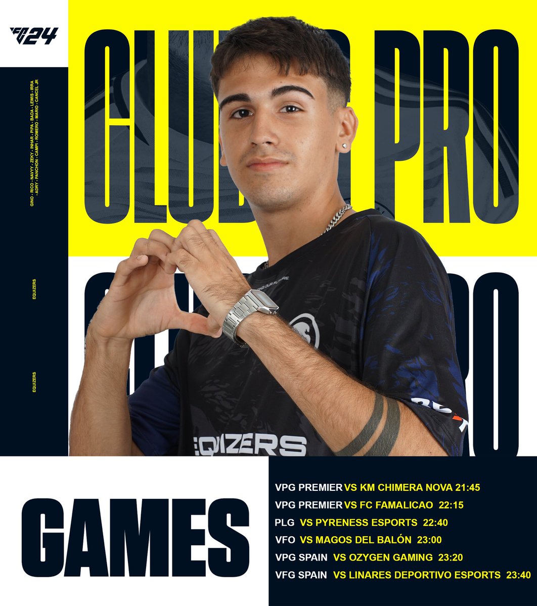 eQuizers (@equizersec) on Twitter photo ¡HOY JUGAMOS! • FIFA CLUBES PRO
🏆 <a href="/OfficialVPG/">Virtual Pro Gaming</a>
🆚 #KMchimoraNova
🆚 <a href="/famaesports/">FC Famalicão Esports</a>
🕢 21:45 - 22:15
🏆 <a href="/PLGeFootBall/">PLG efootball</a>
🆚 <a href="/Pyreness_Club/">Pyreness Gaming</a>
🕢 22:40
🏆 <a href="/VFOspain/">VFO España</a>
🆚 #MagosDelBalon
🕢 23:00
🏆 <a href="/VPG_Spain/">Virtual Pro Gaming España</a>
🆚 #OzygenGaming
🆚 @DojoLinares
🕢 23:20 - 23:40 ¡HOY JUGAMOS! • FIFA CLUBES PRO
🏆 <a href="/OfficialVPG/">Virtual Pro Gaming</a>
🆚 #KMchimoraNova
🆚 <a href="/famaesports/">FC Famalicão Esports</a>
🕢 21:45 - 22:15
🏆 <a href="/PLGeFootBall/">PLG efootball</a>
🆚 <a href="/Pyreness_Club/">Pyreness Gaming</a>
🕢 22:40
🏆 <a href="/VFOspain/">VFO España</a>
🆚 #MagosDelBalon
🕢 23:00
🏆 <a href="/VPG_Spain/">Virtual Pro Gaming España</a>
🆚 #OzygenGaming
🆚 @DojoLinares
🕢 23:20 - 23:40