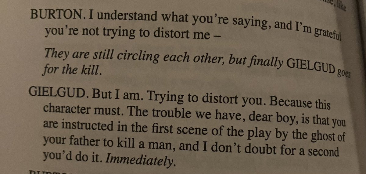 I had to get the play text for this one Gielgud line I SWEEEEEEAR 🤣🤣 #TheMotiveAndTheCue