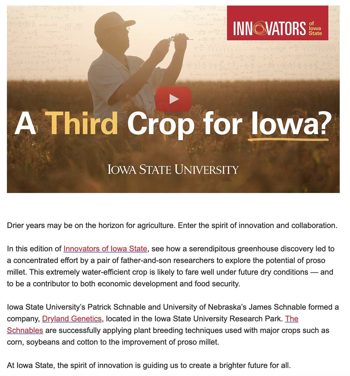 James Schnable (@szintri) on Twitter photo Thank you <a href="/IowaStateU/">Iowa State University</a> for doing such a good job of incentivizing and recognizing faculty who put on entrepreneur hats and translate their research into real world impact. Thank you <a href="/IowaStateU/">Iowa State University</a> for doing such a good job of incentivizing and recognizing faculty who put on entrepreneur hats and translate their research into real world impact.