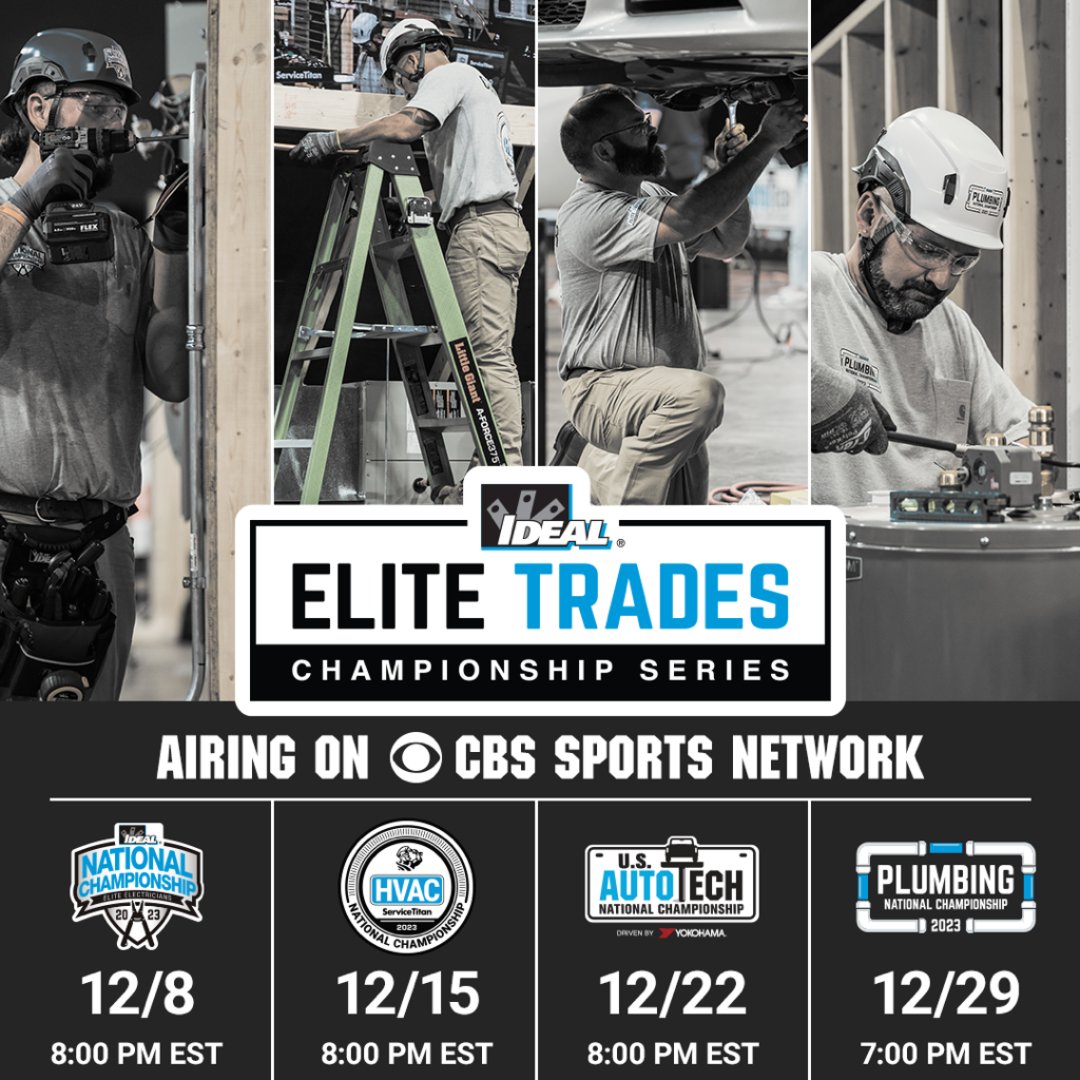 ServiceTitan's tweet image. Get excited for the #ServiceTitan HVAC National Championship airing on CBS Sports Network this Friday at 8pm ET/5pm PT. Watch talented #HVAC professionals compete for prizes, trophies, and bragging rights. Learn more: servicetitan.info/47JjShw #ETCS