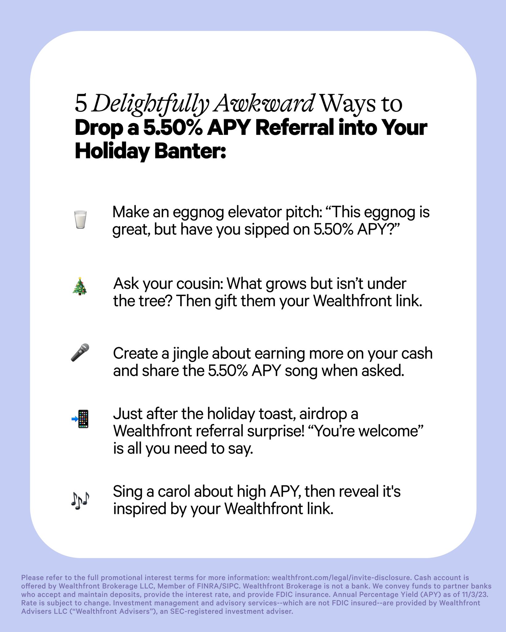 Wealthfront على X: &ldquo;Turn holiday gatherings into opportunities 