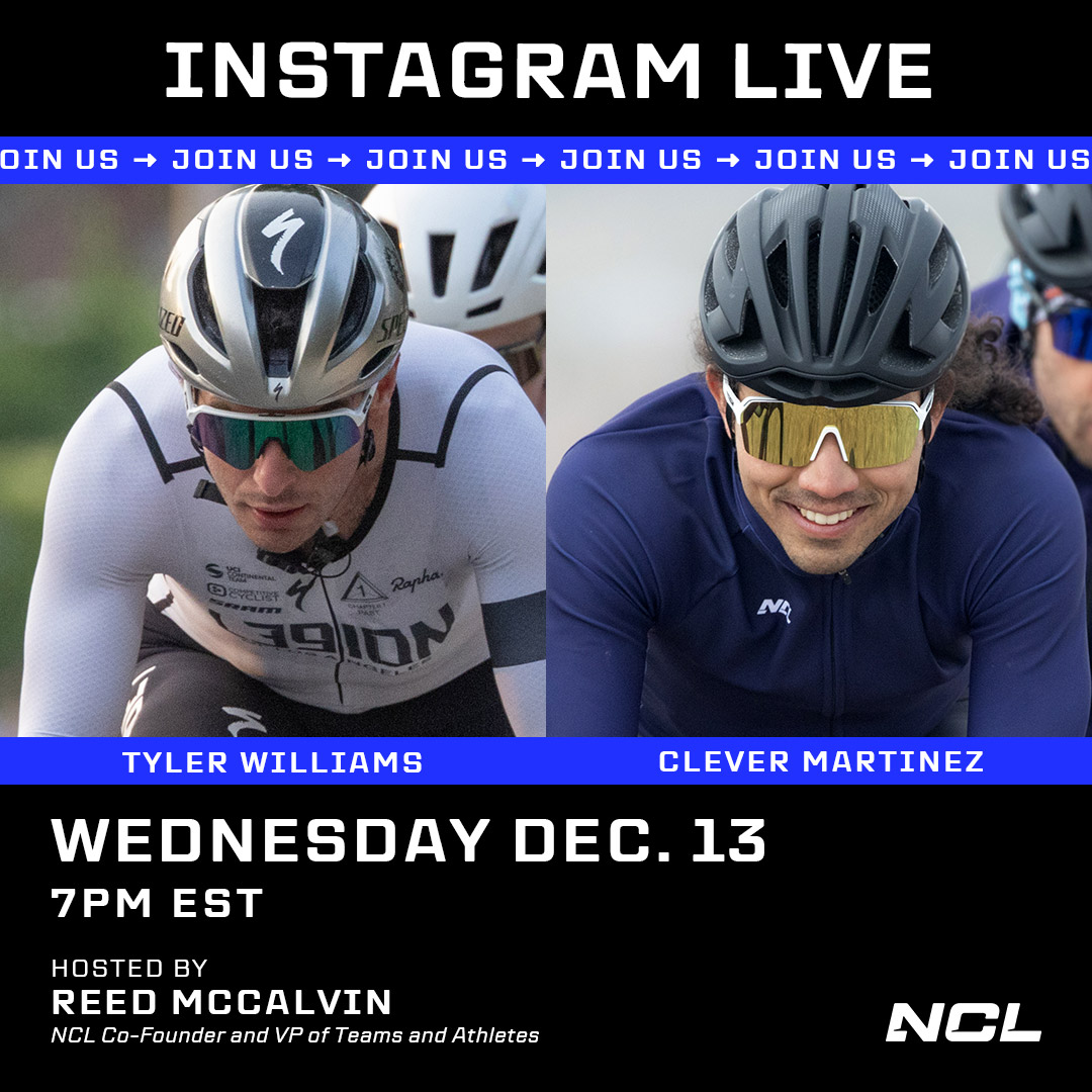 WEDNESDAY!

Join us for an Instagram Live with Tyler Williams and Clever Martinez hosted by Reed McCalvin at 7pm EST. 

See you there: instagram.com/nclracing/