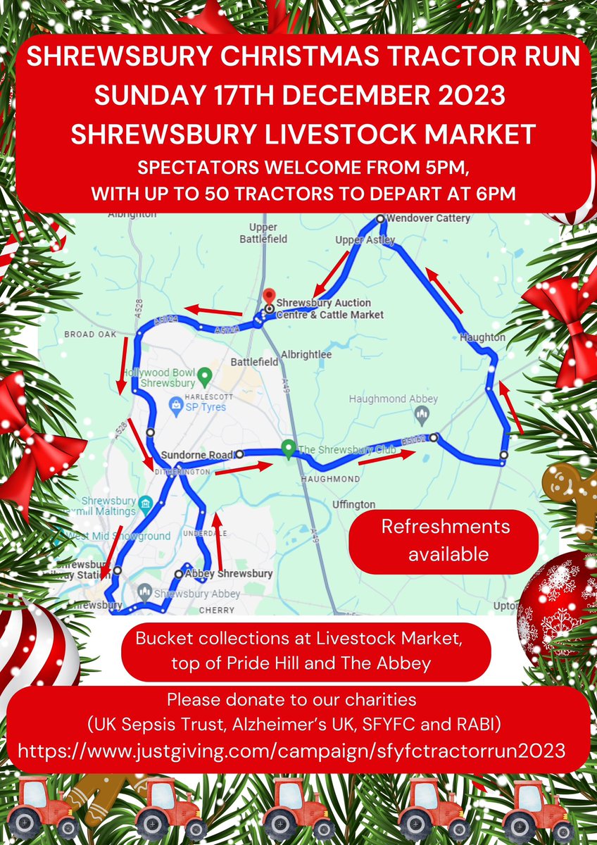 Still time to book in and bling up

form.jotform.com/ShropYFC/tract…
<a href="/SFYFC/">Shropshire YFC</a> #Tractorrun