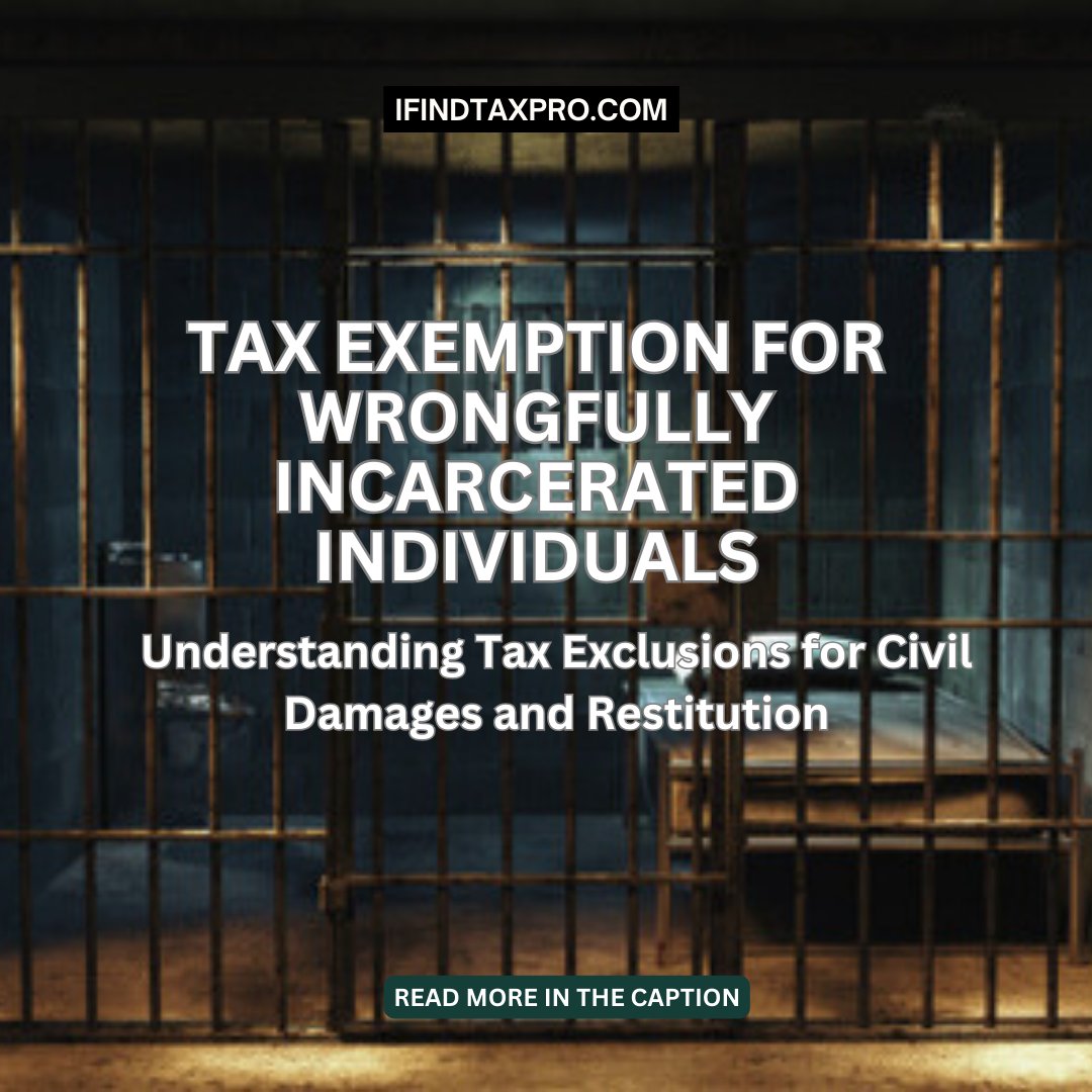 Did you know wrongfully incarcerated individuals aren’t required to include civil damages or restitution in their federal taxable income? It’s a lesser-known tax benefit for those whose convictions were overturned or who received pardons. #TaxExclusion #LegalRights #IRS