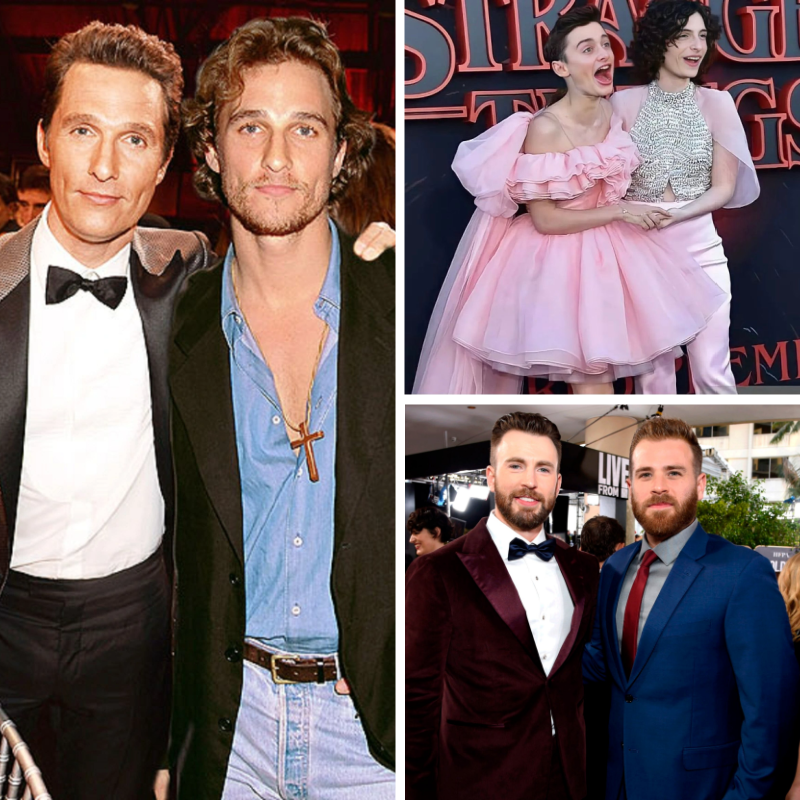 ListLuxur's tweet photo. Celebridades con sus hermanos atractivos y menos conocidos. Sí, estas personas están realmente relacionadas.