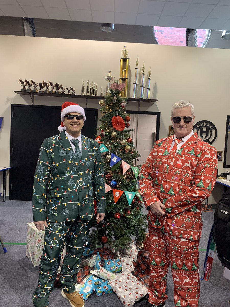 Your 2023 winners of the HHS Christmas Tackiest Faculty! Let’s go! @HooverHighBucs @HooverSchools