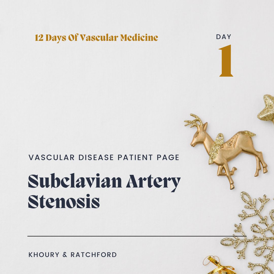 Day 1 of #12DaysofVascularMedicine The most-read #patientinfo page is “Subclavian artery stenosis” by @shireen_khoury @evratchford buff.ly/48dzVE9