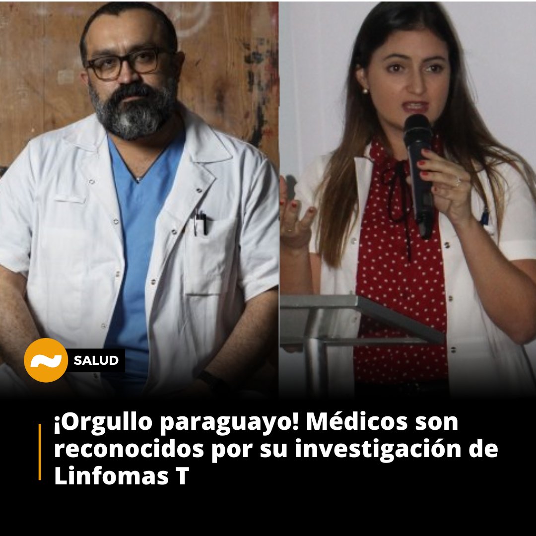 🇵🇾¡Orgullo paraguayo! Médicos son reconocidos por su investigación de Linfomas T

👉🏽Los doctores Alfredo Quiroz y Alana Von Glasenapp, brindaron detalles sobre el estudio del Liinfoma T, que afecta generalmente más a hombres que a mujeres. 

👏🏼Ambos se encuentran en un congreso