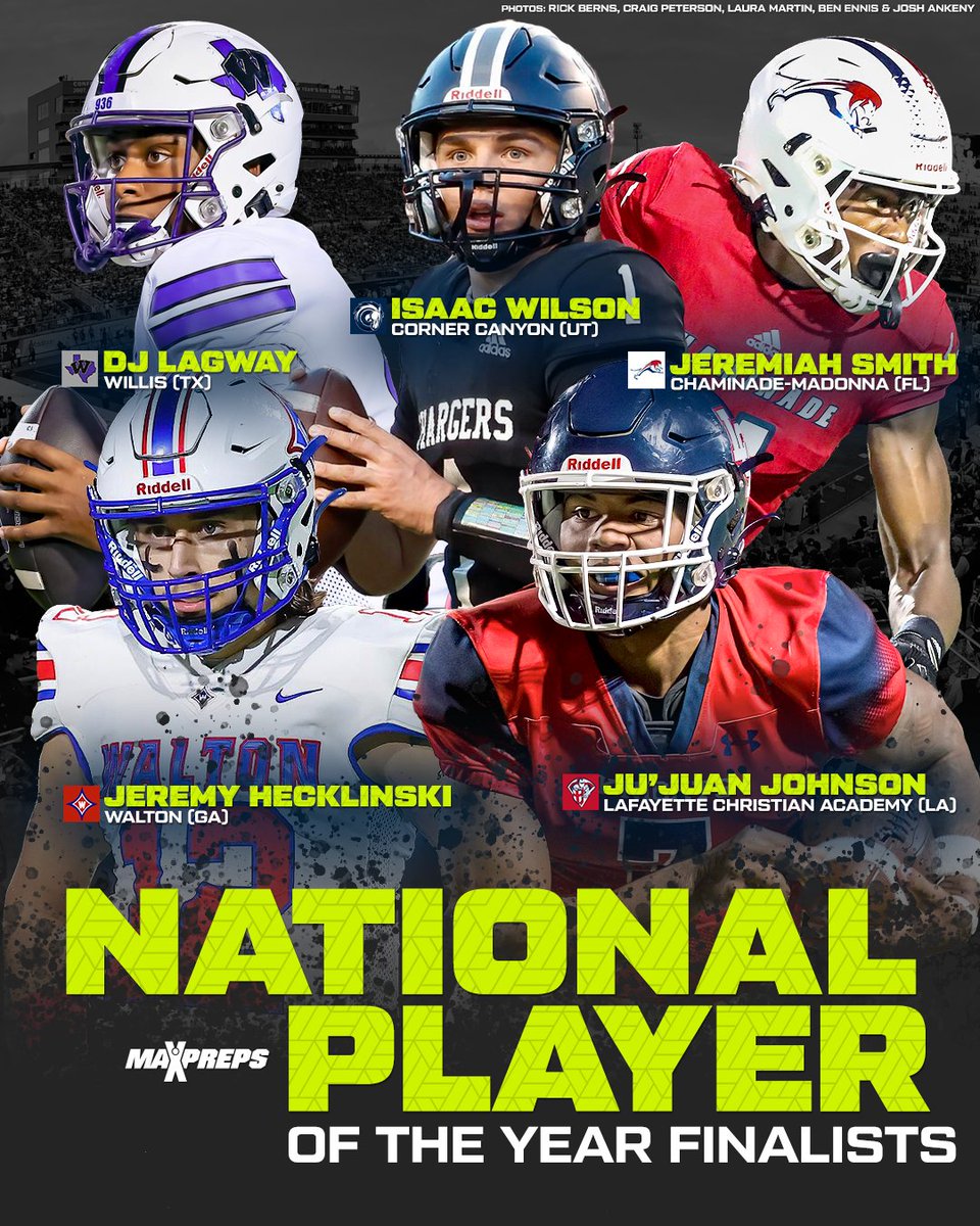 D.J. Lagway, Jeremiah Smith headline MaxPreps National Player of the Year finalists. 🏈

Four quarterbacks and a wide receiver in the running for high school football's top honor.  🔥

✍️: maxpreps.com/news/aM4-rLLmZ…
