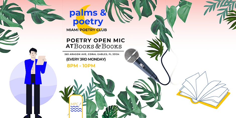 Whether you’re a poet, a listener, or simply a wanderer seeking solace in the art of expression, you’re welcome at Palms & Poetry Open Mic! 🗓 Monday, December 18th, 8PM | Coral Gables