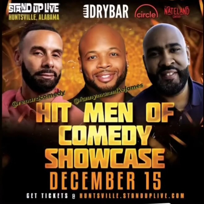 Huntsville! Get ready! Me and the fellas are coming to Stand Up Live Huntsville! We can't wait! Get your tix today!! #RenardComedy #Huntsville #huntsvillealabama #standuplive #NashvilleComedy #Nightlife #Love #Funny #standupcomedy #Drybar #DryBarComedy #CIRCLENETWORK #Nateland